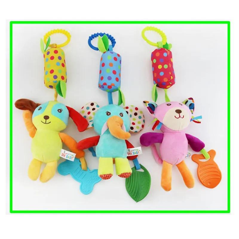 Baby Toy Plush Bed Hanging Pendant Baby Plush Cute Cartoon Animal Wind Chime Stroller Hanging Teether Stroller for Newborn Gifts