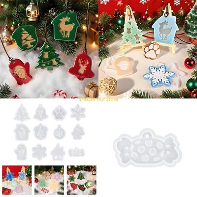 Christmas Silicone Mould for Candle Making Reindeers Snowman Craft Decorations D57B