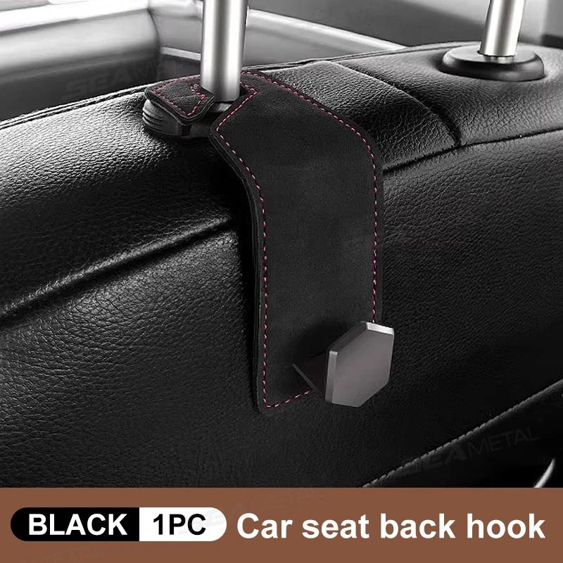 Alloy Car Seat Back Hook Premium Suede Metal Auto Hanging Hook Universal 20KG Large Load-Bearing Hanger for Rear Seat