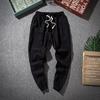 Men's Loose Straight Elastic Waist Linen-Cotton Tang Suit Pants for Spring and Summer