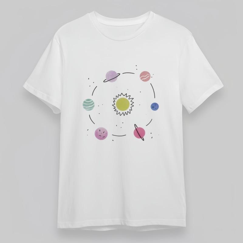 

Women s Oversize Trend Classic T-Shirt Colorful Solar System Planets Graphic Tee 3XL
