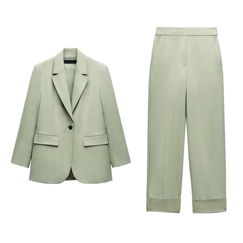 Spring NEW Set Casual Curling Trousers Straight Pants 9929227 Straight Cut Blazers 9929327