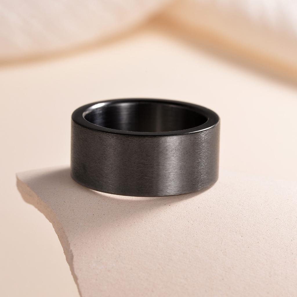 Simple Design 10MM Wide Stainless Steel Rings For Men Women Black/Gold Color/Ancient silver Color Wedding Bride Ring Jewelry