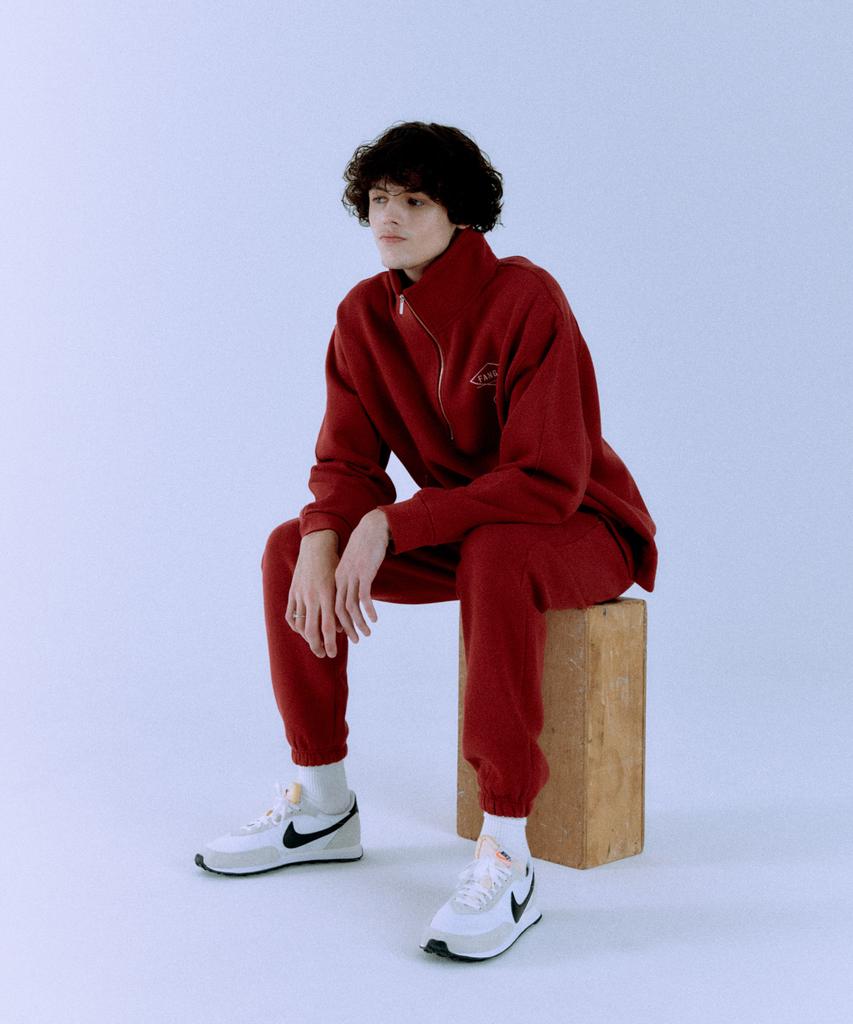 FANGOH F-Logo Embroidered Jogger Pants Burgundy