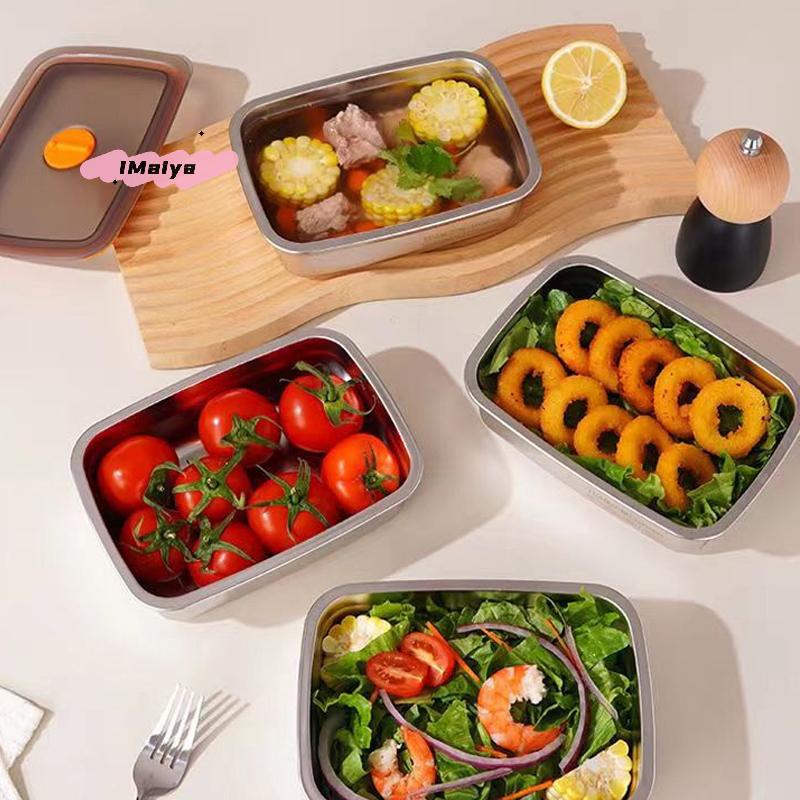 316 Stainless Steel Leak-proof Bento Box Sealed Camping Lunch Box Fresh-Keeping Fruit Container for Household Refrigerators