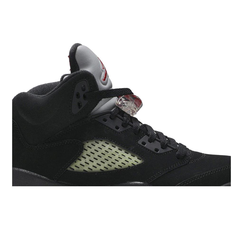 Air Jordan 5 Retro OG BG 'Black Metallic' 2016 (Unisexe) Chaussures de Basketball Enfant Noir / Rouge Flamboyant / Argent Métallisé / Blanc 845036 003