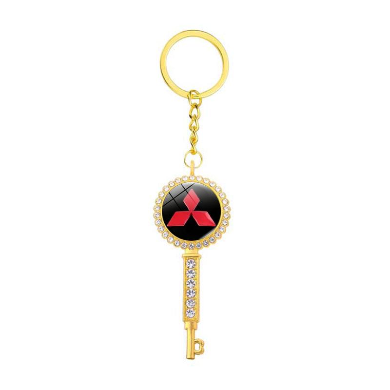 Fashion Car Logo Keychain for Mitsubishi Colt Ralliart ASX Aerobus Lancer Cordia Pajero Outlander EVO9 Key Rings Accessories