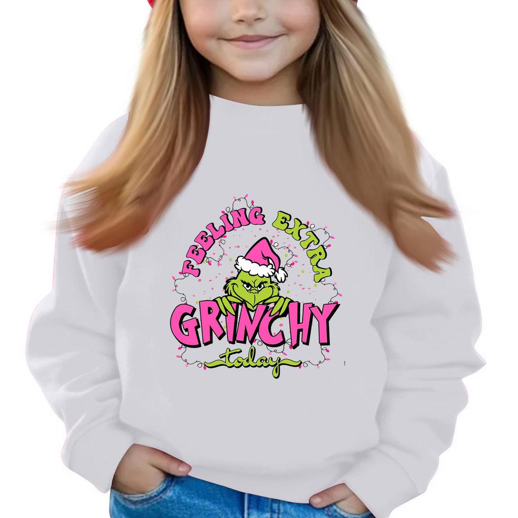 Christmas Day Girls Round Neck Pullovers For Kids Printed Baby Tops