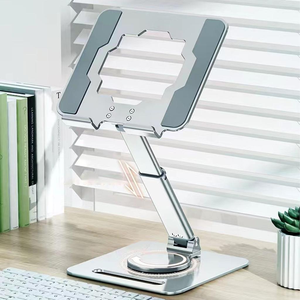 Aluminum Alloy Tablet Stand Rotating Foldable   Desktop Phone Tablet Holder Hollow Out Heat Dissipation for Live Streaming Drawing