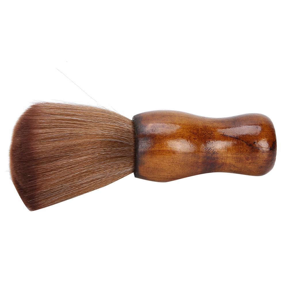 Broken Hair Sweep Brush Wood Handle Soft Brush Hair Neck Duster Brush for Salon