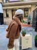 Women's 2025 Spring Shearling Suede Short Motorcycle Jacket - Slimming Korean Style