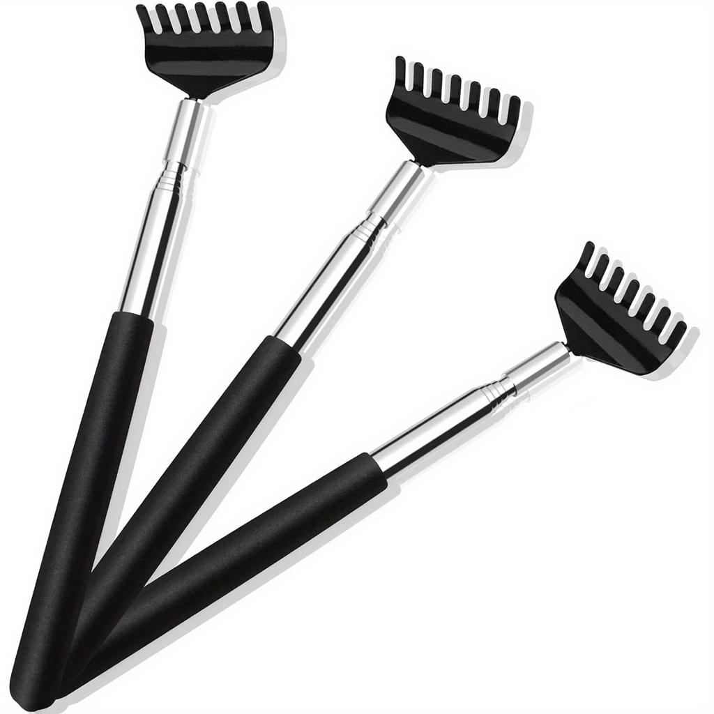 Telescopic Back Scratcher Scratching Backscratcher Massager Metal Stainless Steel Tool with Carrying Bag