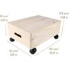 Boîte De Rangement - Creative Deco - XL - Bois Massif - 40 X 30 X 14 Cm - Avec Roulettes