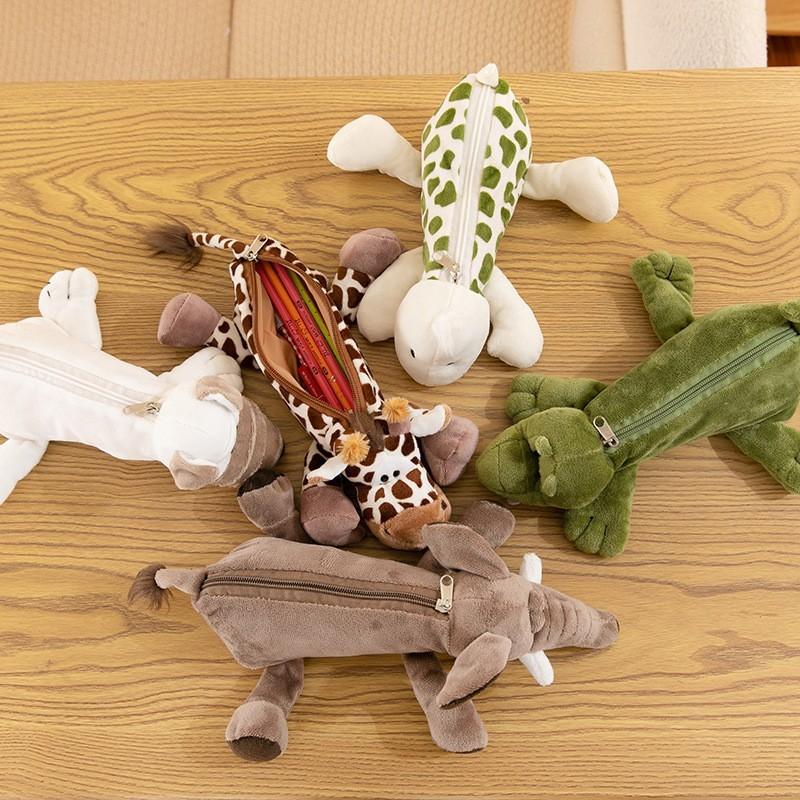 Astuccio Portapenne Peluche Animale di Grande Capacità per Bambini e Studenti