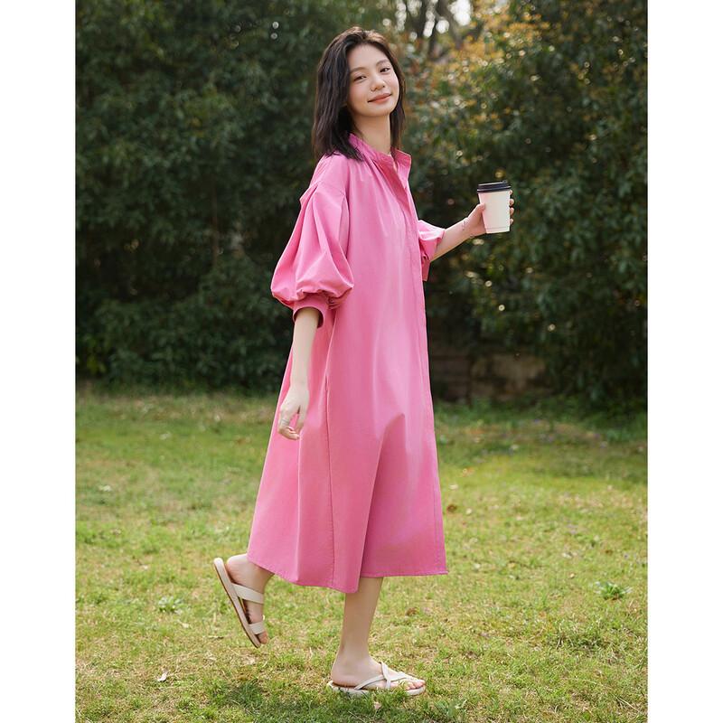 

Demana Women s Summer Mid-Sleeve Bubble Sleeve Long Dress M