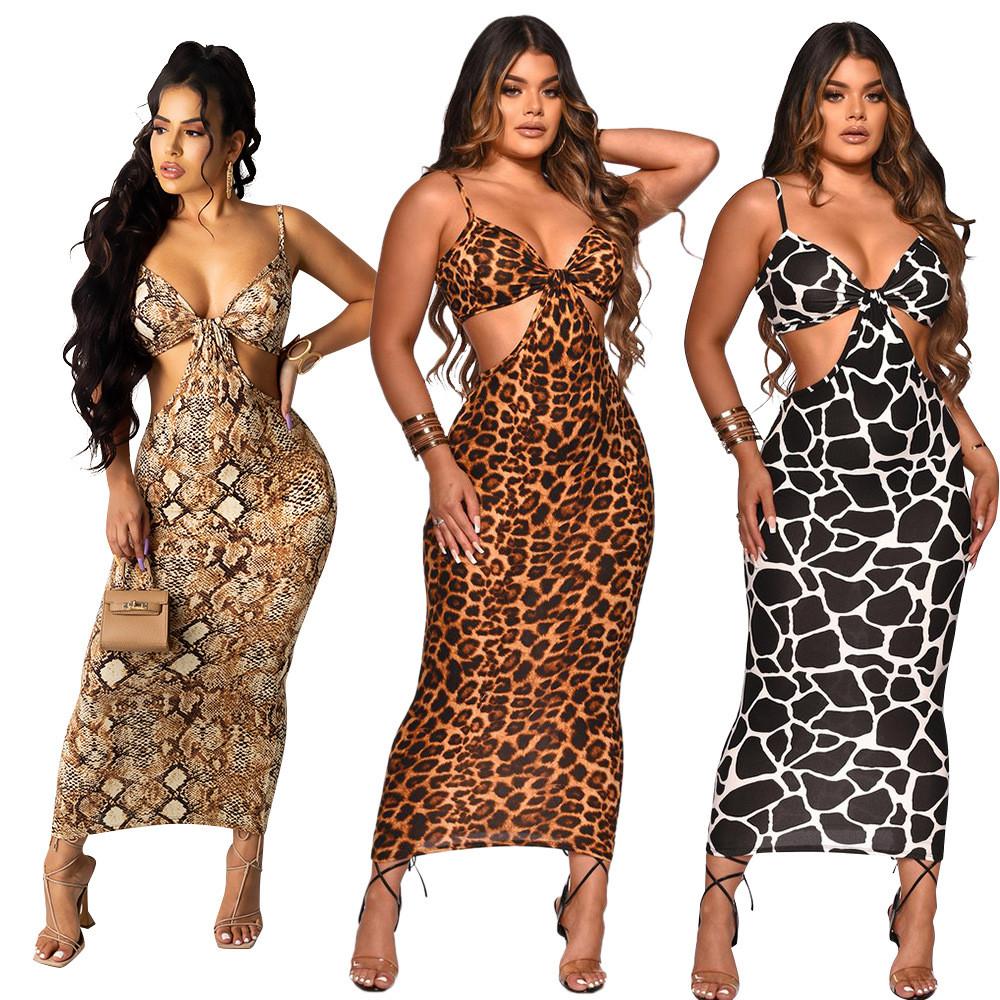 

Женщины невесты подружки невесты свадебные без рукавов леопардовый принт подтяжки ремень длинное платье вечерние миди бальные платья S