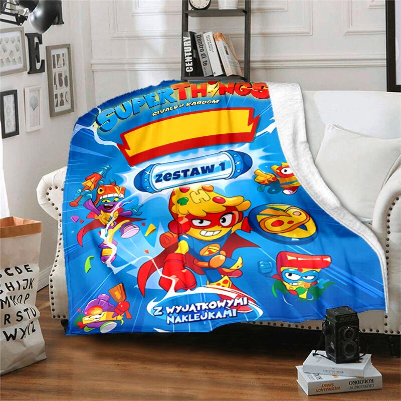 1pc Blanket Superthings2 Print Design, Lightweight Blanket for Sofa, Bed- Soft &Warm, Gift for All Seasons like Christmas, Halloween