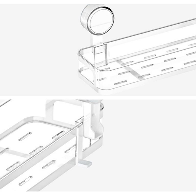 Rotating Suction Cup Storage Rack Wall Mounted Storage Shelf for Kitchen Bathroom Shampoo Shower Gel Holder Household Organizers