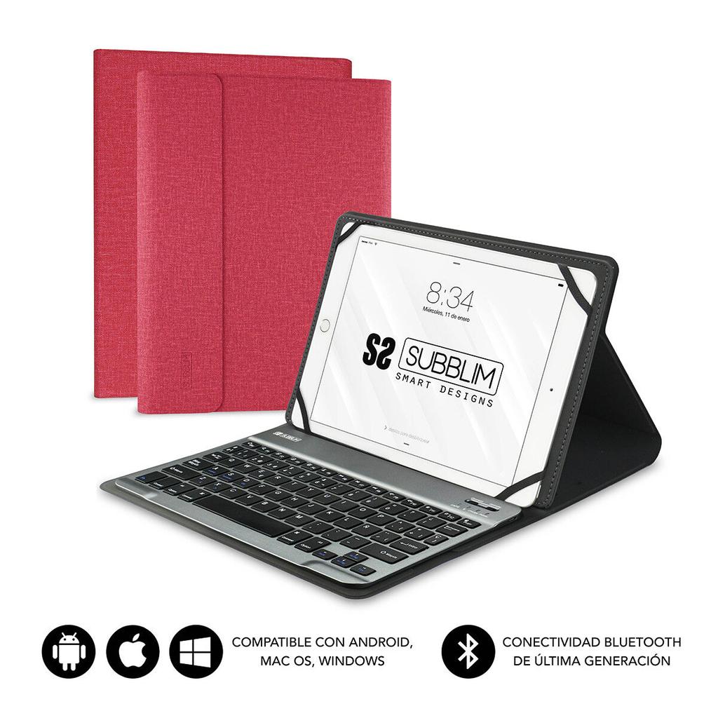 Case for Tablet and Keyboard Subblim SUB-KT2-BT0003 Red Spanish Qwerty