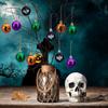 48pcs Halloween Hanging Ball Ornaments Halloween Glitter Witch Ghost Shatterproof Balls- Colorful Hanging Tree Balls Ornaments