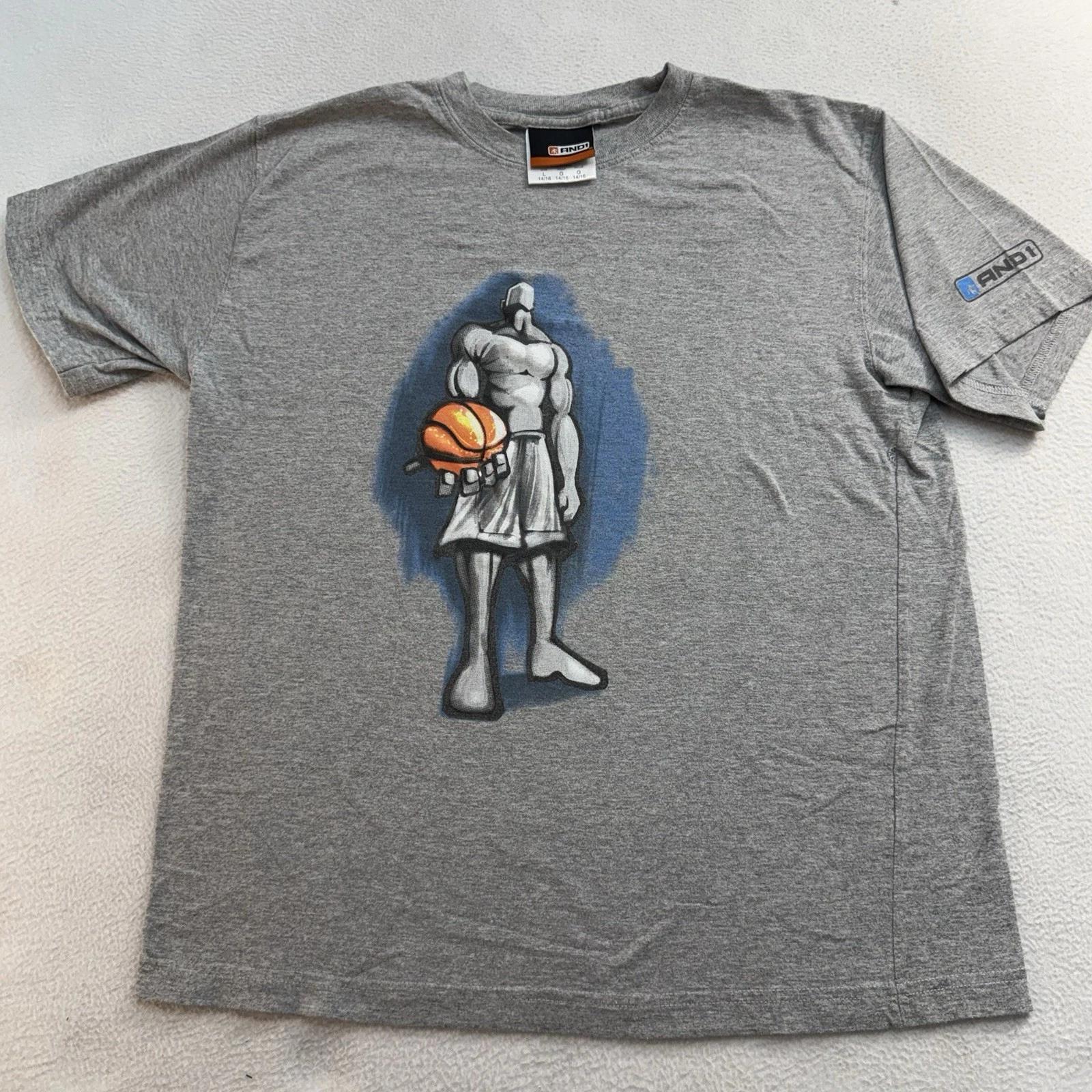 

Vintage 90s Y2K AND 1 T-Shirt Youth Size Large Double Sided Graphic Throwback M