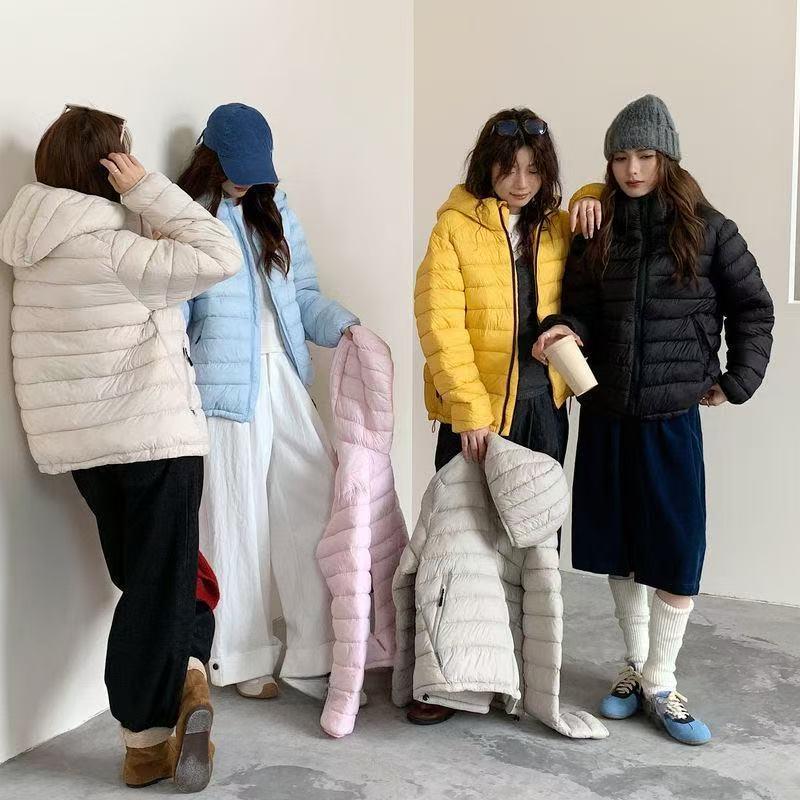 Fashion Loose Warm Down Cotton Jacket Women Winter Lightweight Hooded Korean Style Coat