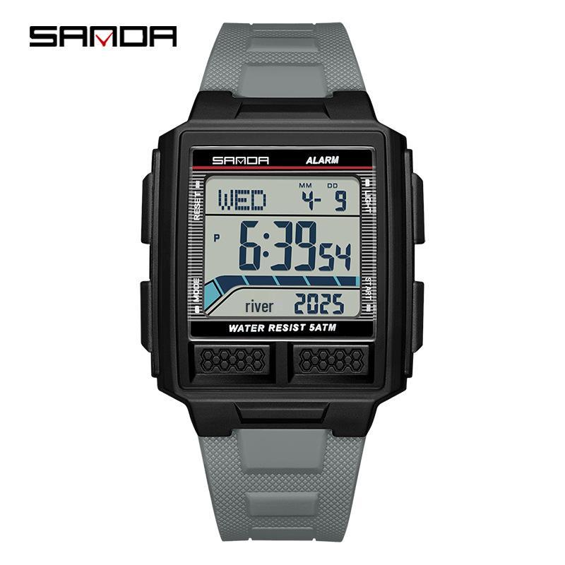 SANDA Youth Sports Luminous Waterproof Multifunction Watch with World Time & Alarm