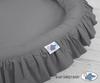 Set: hanging cotton canopy for a children's room and a nest with a ruffle - anthracite