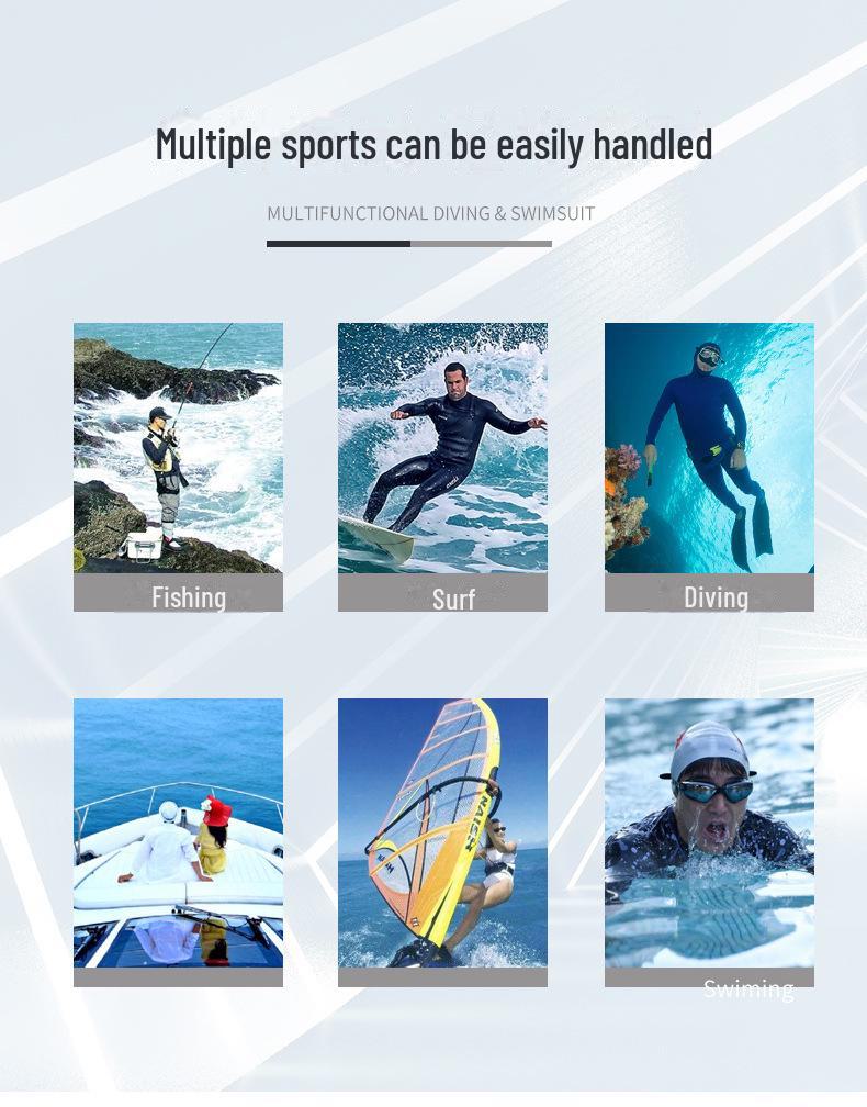 1,5 mm lange mouwen Sharkskin duik- en surfpak - Koudebestendige complete set