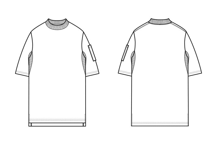 Seven Uniform CU1962-9 Black Small Mock Neck Short Sleeve T-Shirt