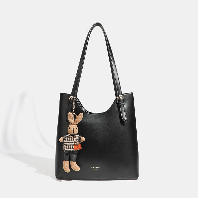 

Tote bag new women s autumn and winter versatile shoulder bag commuting large capacity underarm large bag bucket women s bag 28*8*28cm чёрный