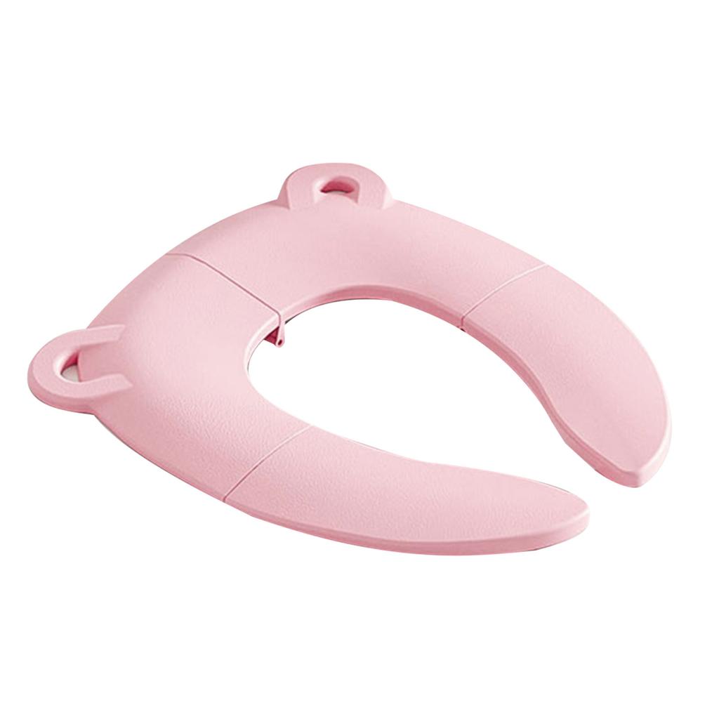 Siège de toilette de voyage pour enfants Pliable Gain de place Forme d'ours Siège Potty Pliable pour bébé Base Antidérapante pour la Maison l'Extérieur