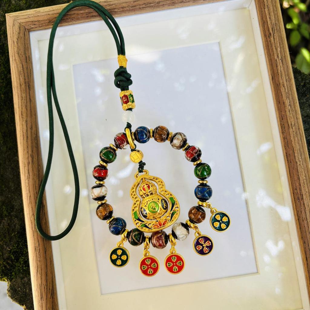 Pendentif de voiture Dieu de la richesse Lingyin Wulu de Hangzhou: Boulier Coloré pour Décoration de Véhicule Haut de Gamme, Symbolisant la Paix et la Fortune