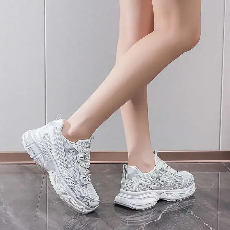 New Slip Resistant Lace-up Shose Women Casual Women's Shoes Fashion Sport Best-selling Breathable Height Increasing Massage