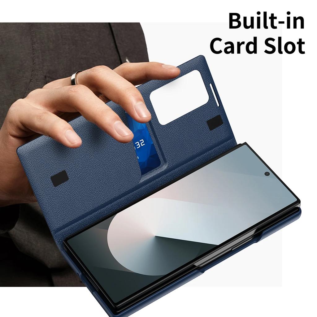 High-end Original View Smart Window Wallet Leather Case For Samsung Galaxy Z Fold 7 6 5 4 3 Skin Feel Shockproof Protect Cover