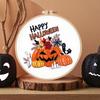 1/2/3 Pcs Halloween Hand Embroidery Counted Stamped Embroidery Kit DIY Cross Stitch Halloween Craft Needlework for Home Decor