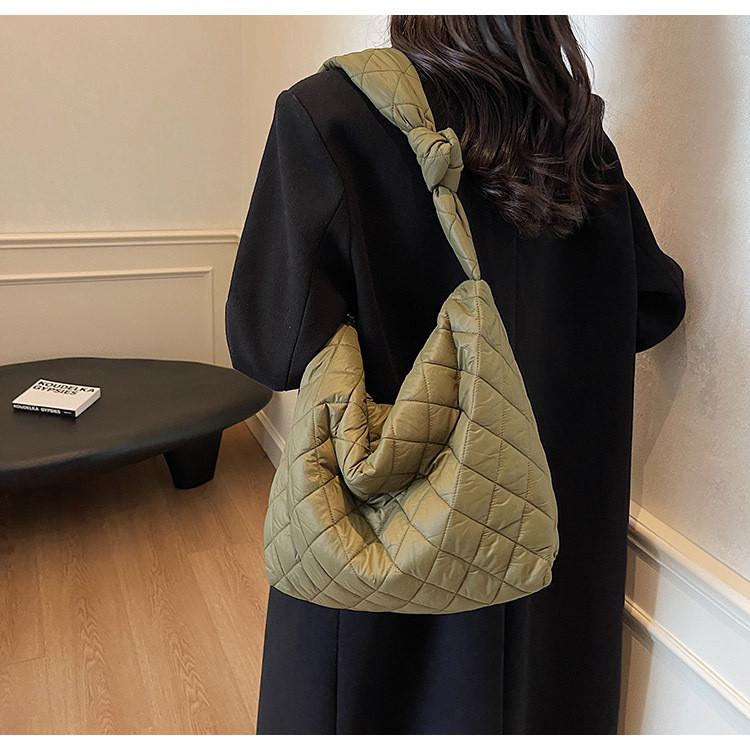 Casual Cotton Shoulder Bag With Standup Pouch For Daily Outings