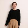 2026 Le Ka Sha Korean Style Mohair Hollow Knit Pullover for Women - Autumn/Winter Fairy Top Sweater