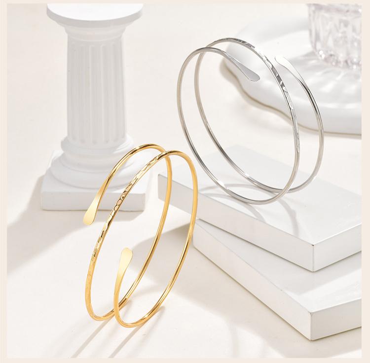 Bracciale da braccio semplice con polsino superiore per donna, Braccialetti geometrici alla moda, Gioielli regolabili