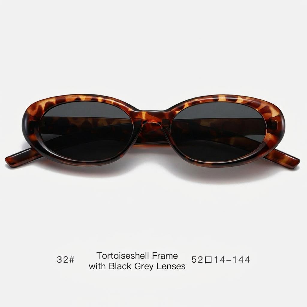 Retro Oval Small Frame Sunglasses UV400 Sun Protection Fashion Shades for Women Men Outdoor Driving Daily Wear