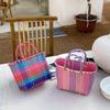 Bohemian Style PVC Vegetable Basket Bag Vacation Style Plastic Handbag Beach Bag  Bucket Bag