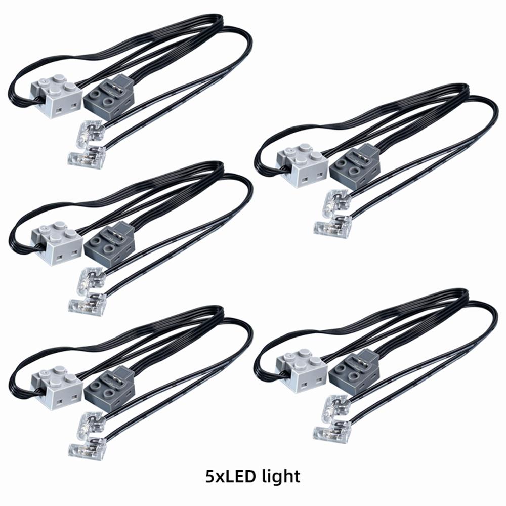 1/2/5/10Pcs New Moc Power Functions Parts Led Light Link Line Cable 8870 Car Train Model Light Modification Fit 61930 8293 Block