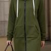 Zip Up Hoodies for Women Oversized Fleece Long Tunic Hooded Sweatshirt Fall Winter Casual