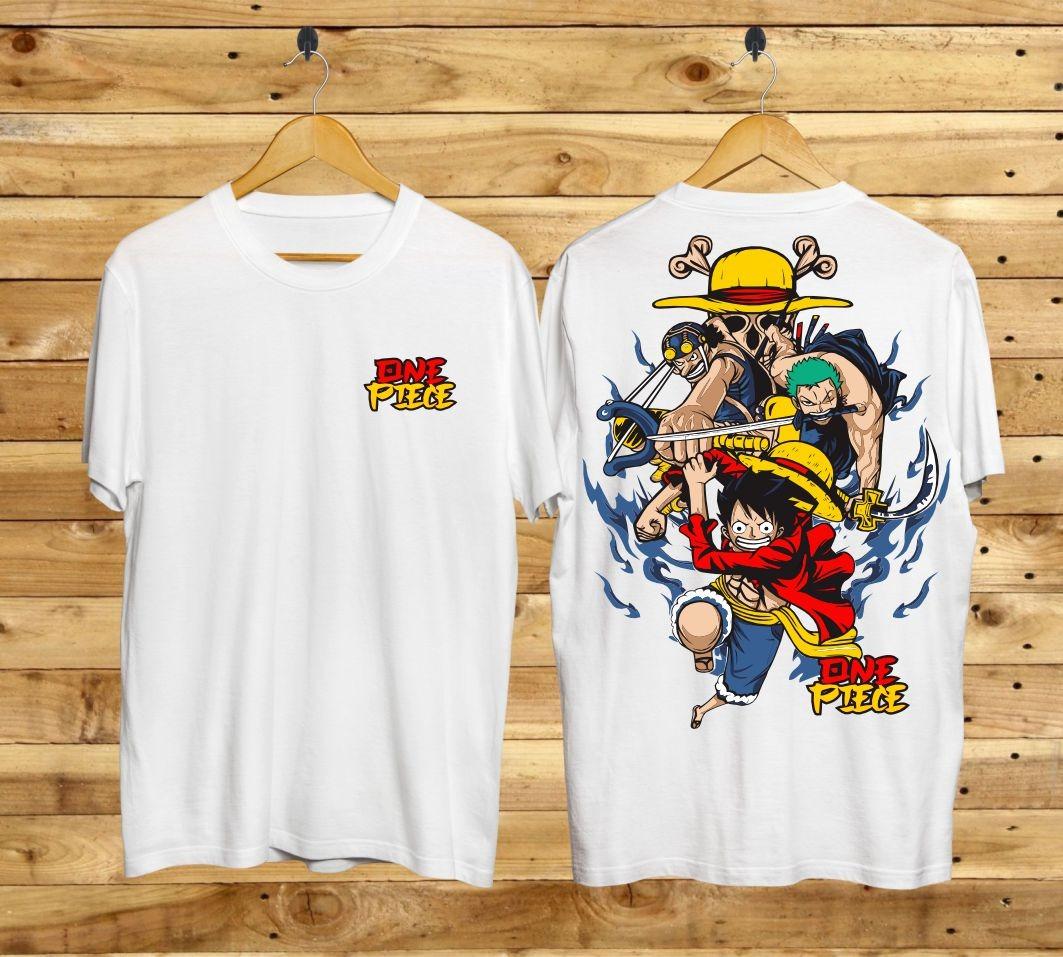 

Summer 2026One Piece Straw Hat Group Three Main Force Brooke Trend Theme100Cotton Printed Oversize Tshirt Adult Family Top S