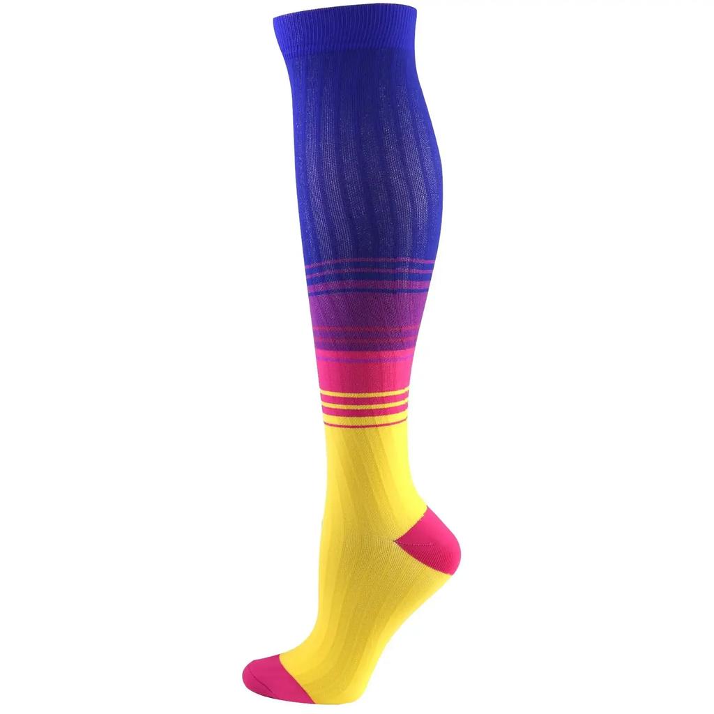 1Pair Snug Support Stockings For Compression Wear Cooling Running Cycling Pressure Soccer Adult Sock Korean Edition Network Pressure Socks