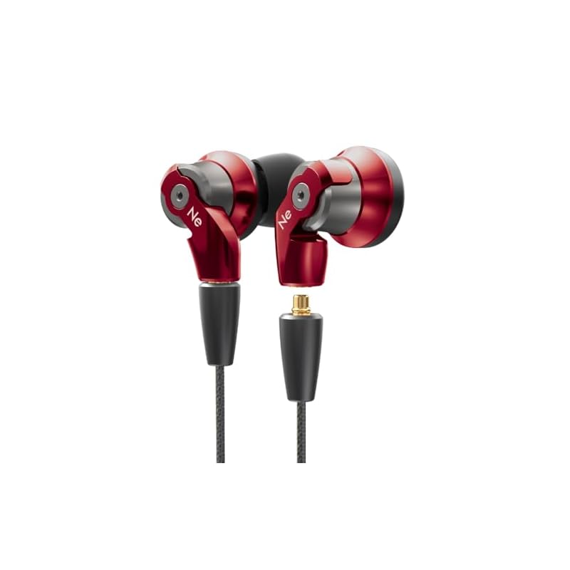 Radius HP-NHR31 Hi-Res Audio Earphones: MMCX Replacement Cable, Ne VOLT Series, Heavy Bass Model HP-NHR31R (Red)