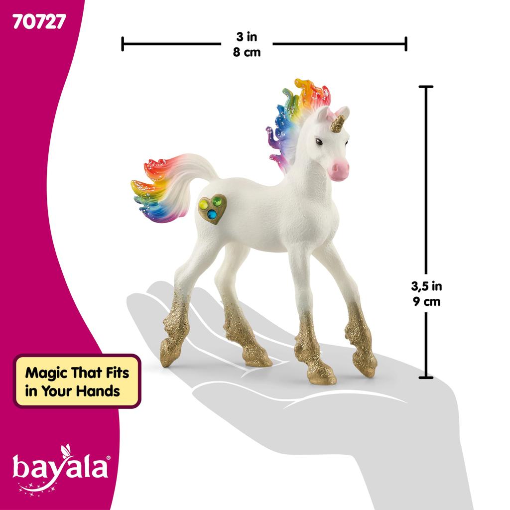 Schleich Bayara Rainbow Unicorn Ages Realistic Fantasy Toy 70727 (Baby) Figure, 5+,
