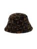 VEGAN TIGER Small Icon Jacquard Fur Bucket Hat Black