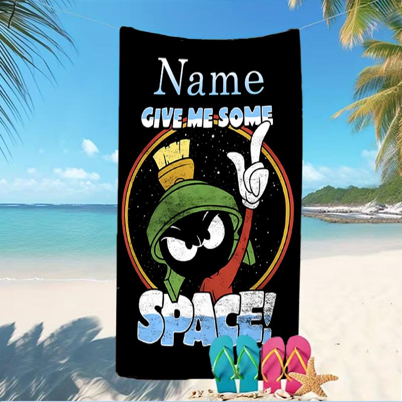 Customizable personalized beach towels Marvin the Martian themed designs.Suitable for the beach, yoga, sports;ideal as beach accessories