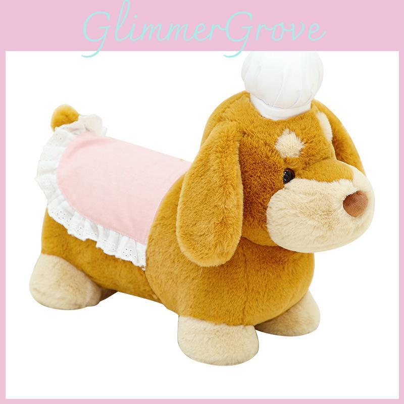 Dog Plush Burger Toy Chef Cartoon Stuffed Animal Doll Cute Kids Gift Birthday